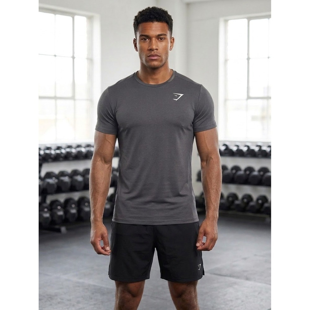Gymshark Arrival T-Shirt Mens Large Charcoal Gray Recycled Polyester Slim Fit